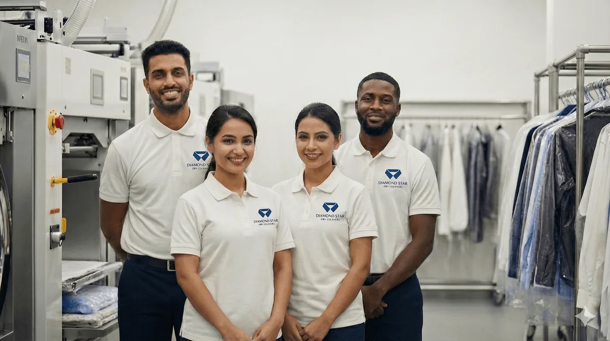 Diamond Star laundry team at the cleaning facility