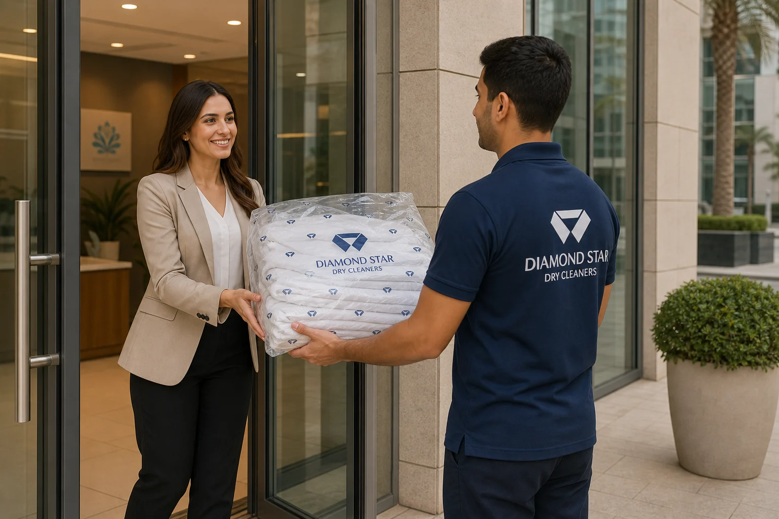 Diamond Stars commercial laundry handoff